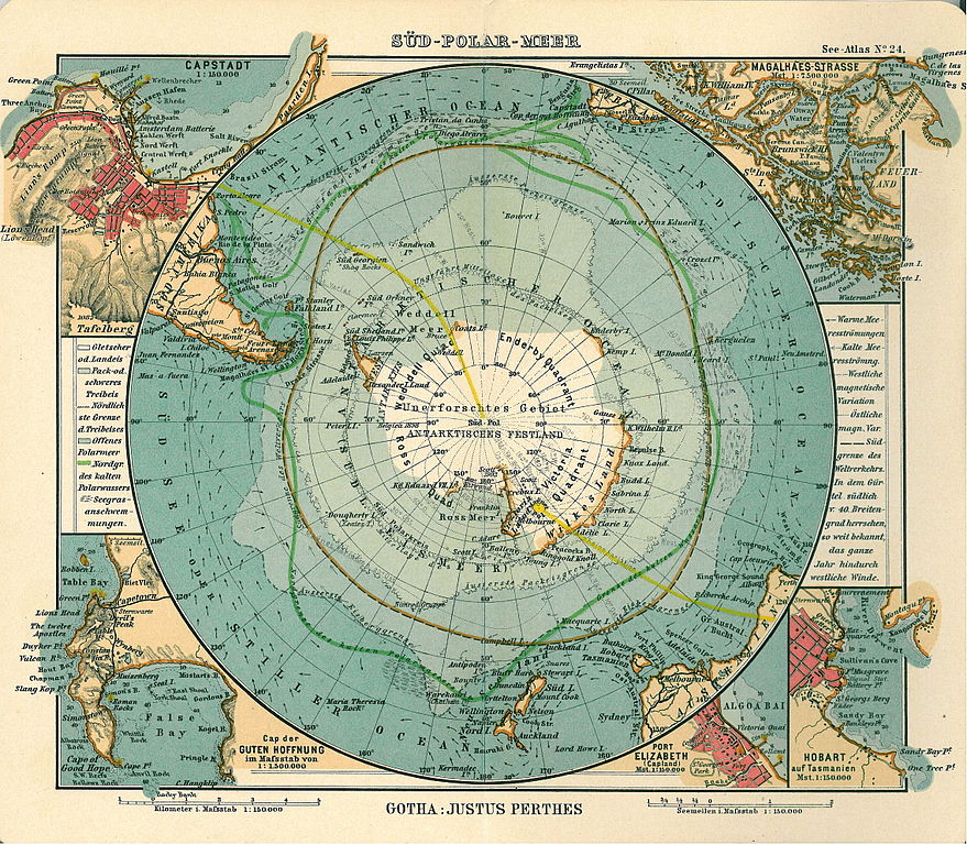 Historical map of Antarctica