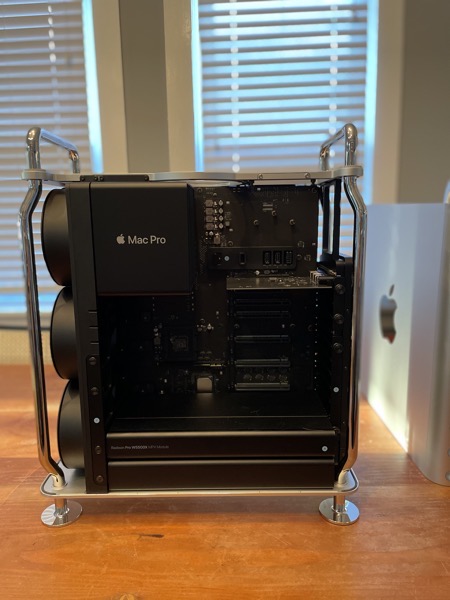 Mac Pro 7,1 rear view with case open