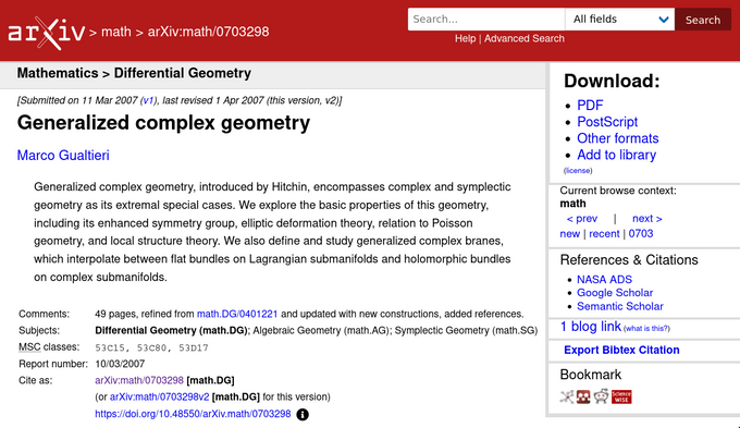 ArXiv add to library button