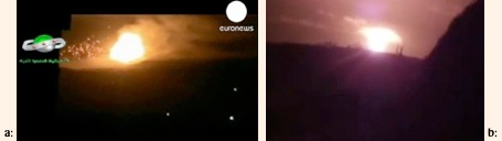 Image #15 DU burning (l), fireball Donetsk detonation (r)