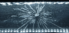 radiation being flung out from the uranium create snowflake-like patterns inside the cloud chamber, cloudylab